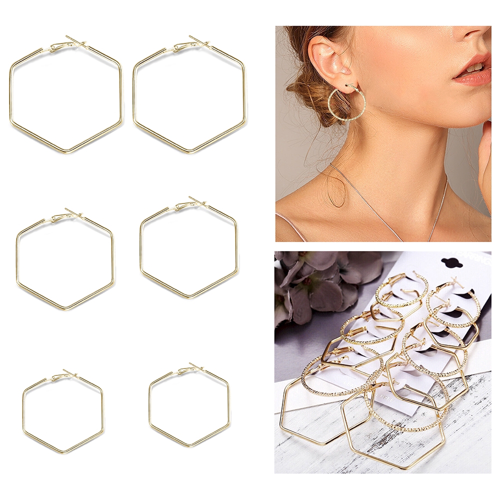 Bộ 6 đôi bông tai nữ dạng hình học đầy cá tính