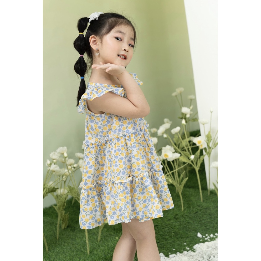 Váy sát nách xô hoa cúc trắng O.P Kids