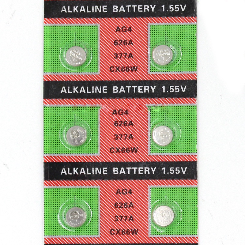 Vỉ 10 Pin cúc áo LR626SW  AG4 377 /CX66W dùng cho đồng hồ đeo tay 3 kim, thiết bị điện tử