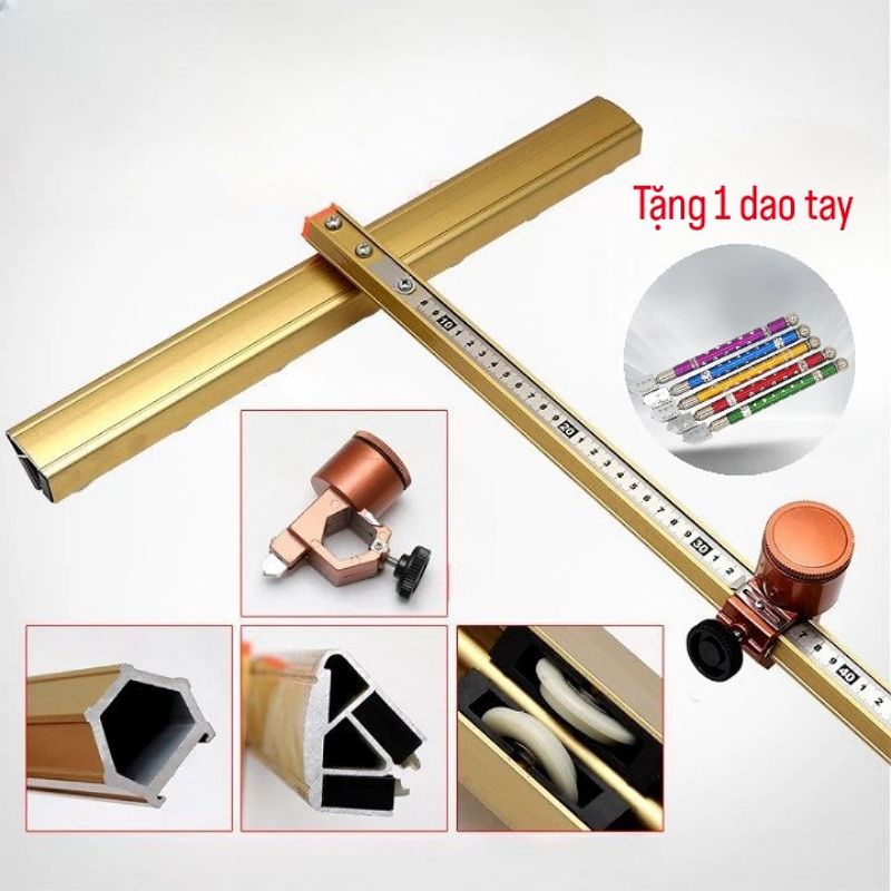 Dao Cắt Kính Chữ T Cán 26mm HUACHENG  1m2/1m5 Tặng Kèm 1 Dao Tay