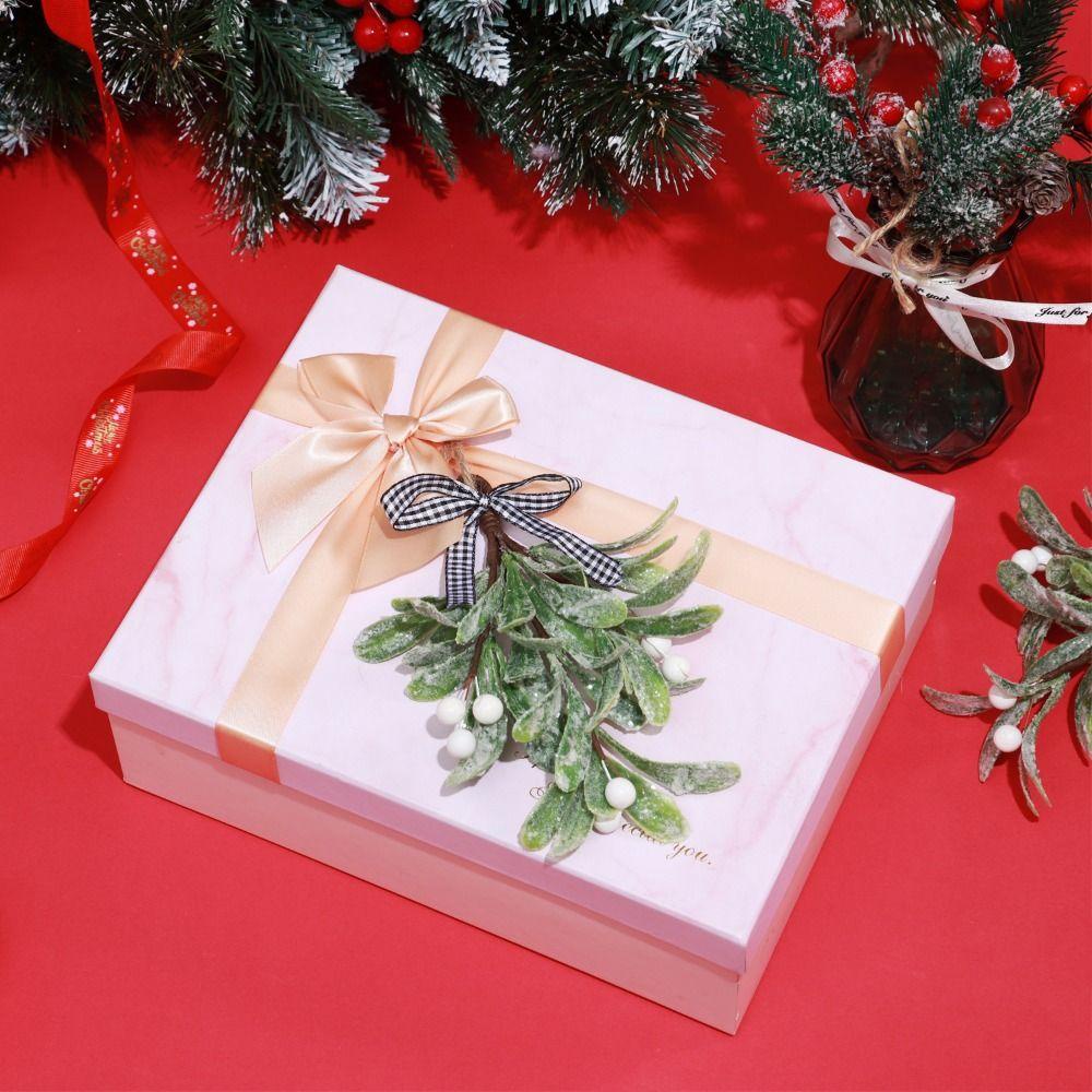 LONTIME Set 4 Quả Cầu Sương Mù Nhân Tạo Đính Nơ Trang Trí Giáng Sinh