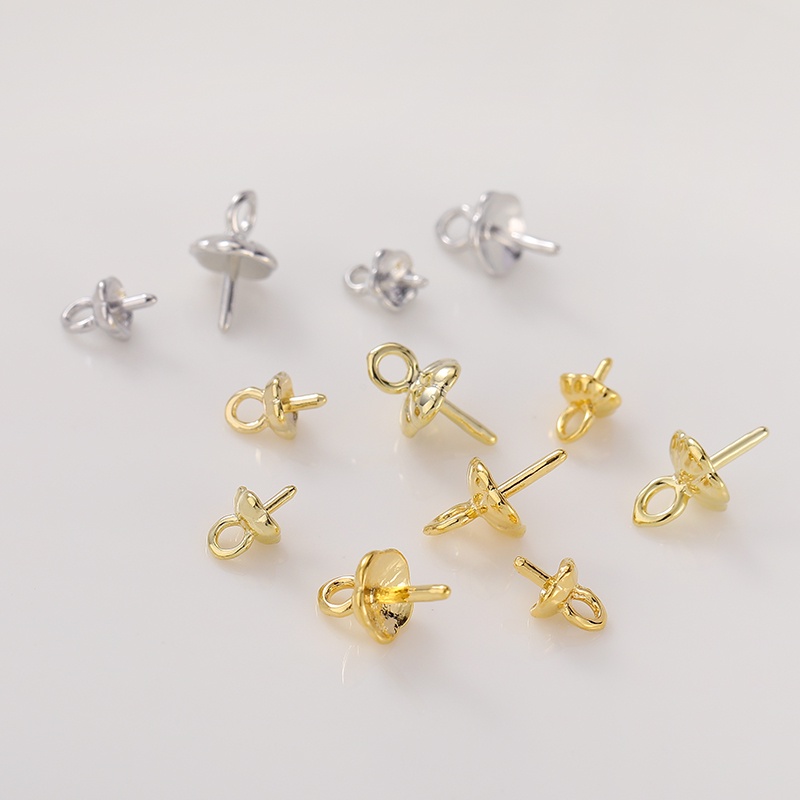 Mặt Dây Chuyền Bằng Đồng Mạ Vàng 14K Hình Hoa Đính Ngọc Trai diy