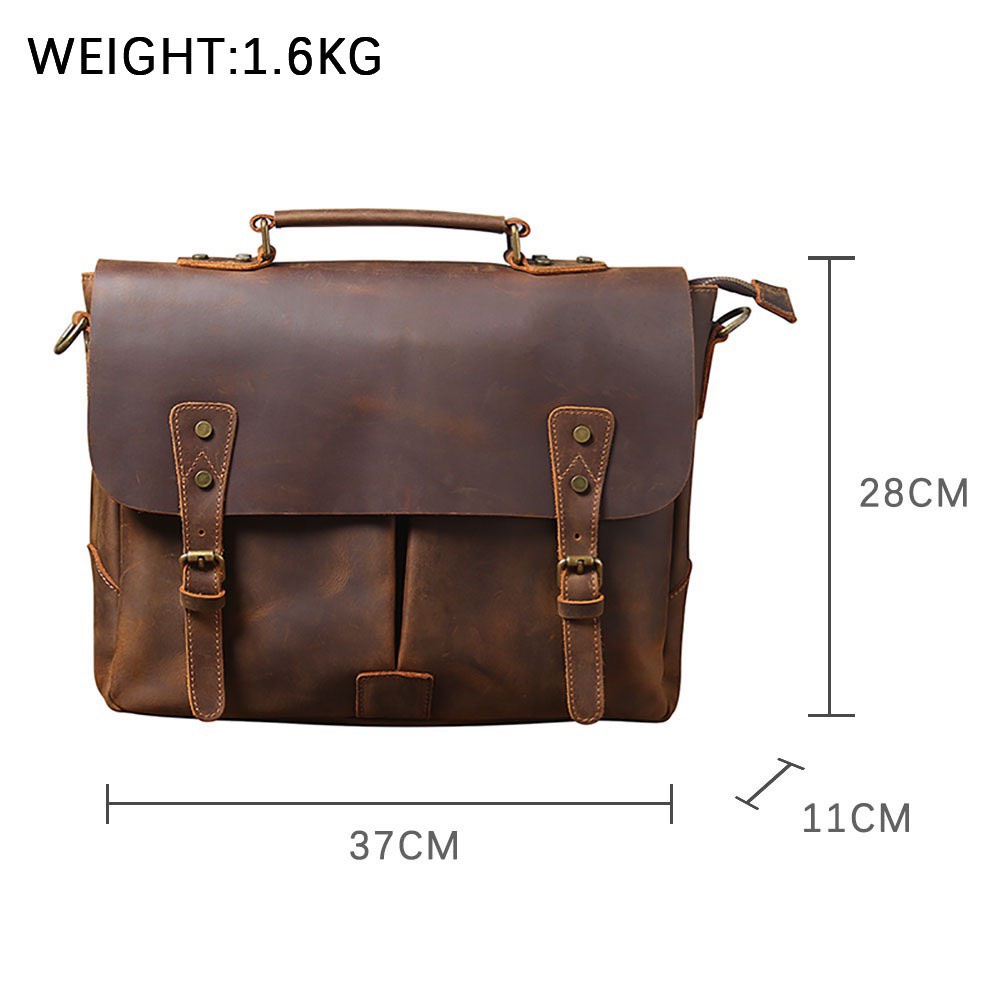 Cặp Xách Nam Đựng LapTop 14 Inch Da Bò Thật HCSD61
