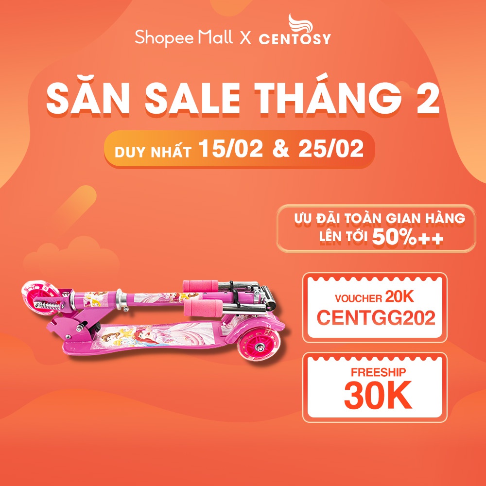 Xe Scooter Trẻ Em Cao Cấp [Centosy] Scooter 380 - Màu Sắc Bắt Mắt, Có Đèn Nháy