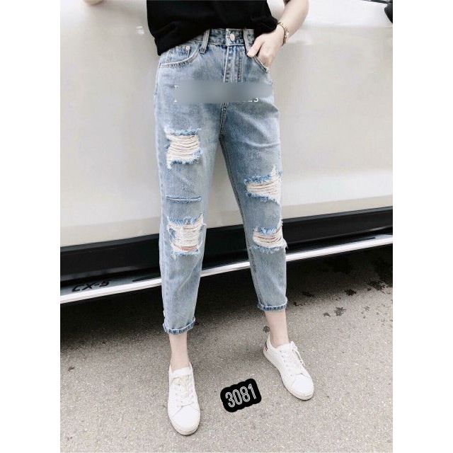 Quần baggy jean rách mã 3081, HÌNH THẬT TRẢI SÀN NỈ