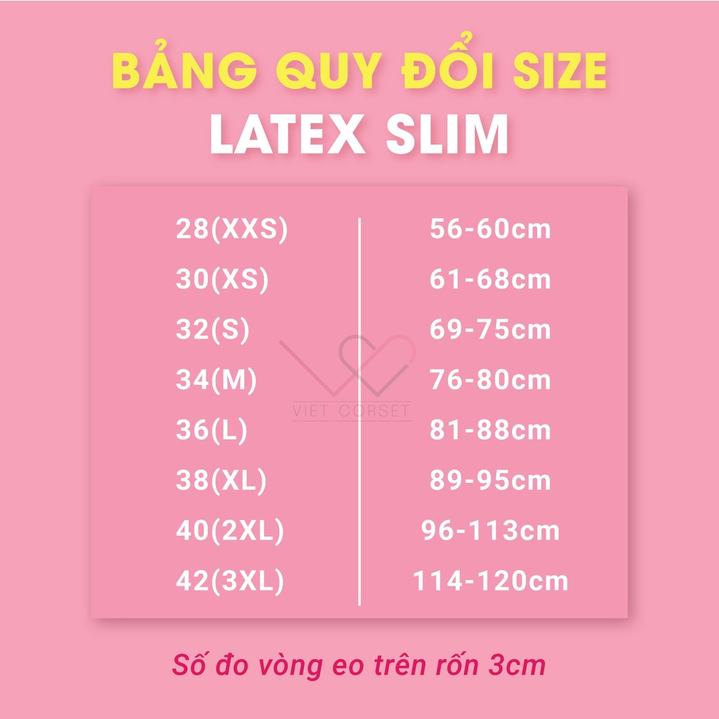 Đai Nịt Bụng Latex Gile Giảm Mỡ Bụng &amp; Lưng Hiệu Quả, Latex Slim 200 Vietcorset Chính Hãng - HẠ SIZE MIỄN PHÍ TRỌN ĐỜI]