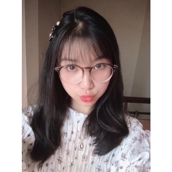 Kính không độ, gọng kính Lansun hot tiktok ombre tròn chất liệu nhựa dẻo tròn nam nữ thời trang Jolie eyewear 20096