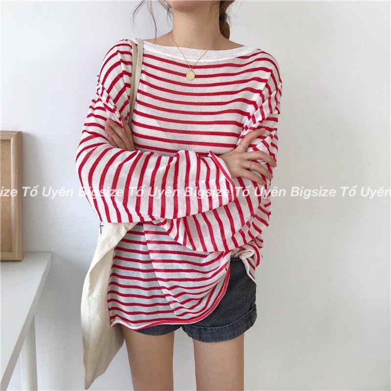 (Bigsize 50-80kg) Áo Kẻ Sole Dài Tay Basic Phong Cách Vintager Hottrend 2021