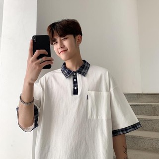 Áo thun polo cổ kẻ