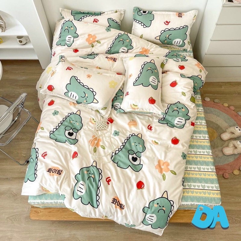 Vỏ chăn lồng được ruột bông chất liệu cotton poly 1m9x2m1 nhiều hoạ tiết cho gia đình Mẫu TRÁI ĐÀO TÍM