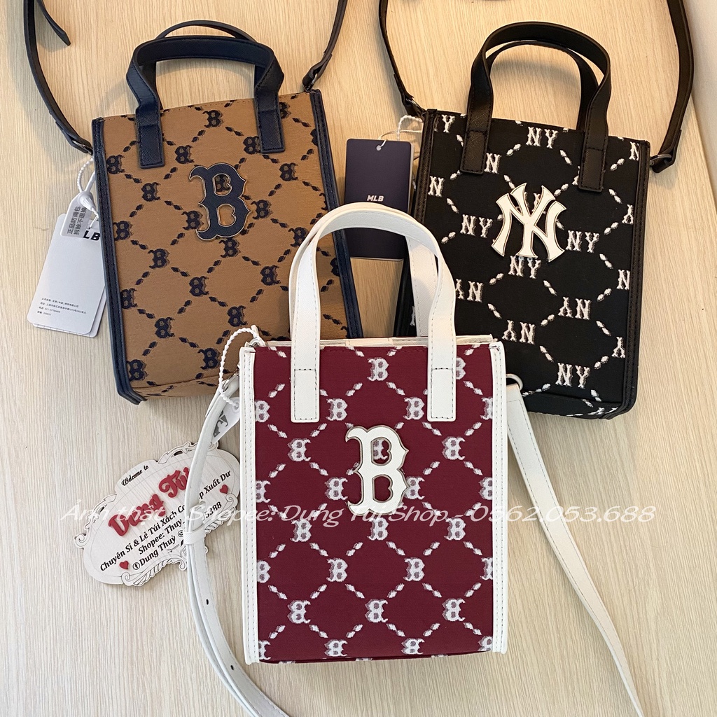 Túi đeo chéo NY monogram form đứng size trung 17cm Nam/ Nữ