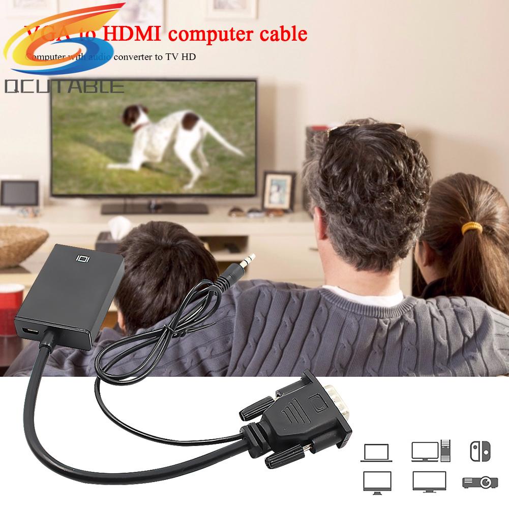 Cáp chuyển đổi VGA sang HDMI-compatible với jack 3.5mm