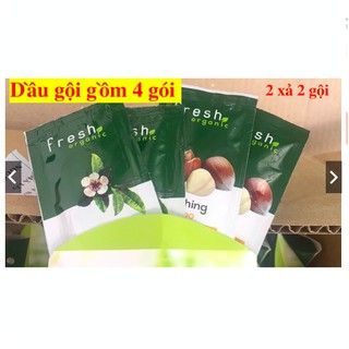 Combo dầu xả,gội fresh (4 gói xả + 4 gội dầu gội thư giãn Fresh).