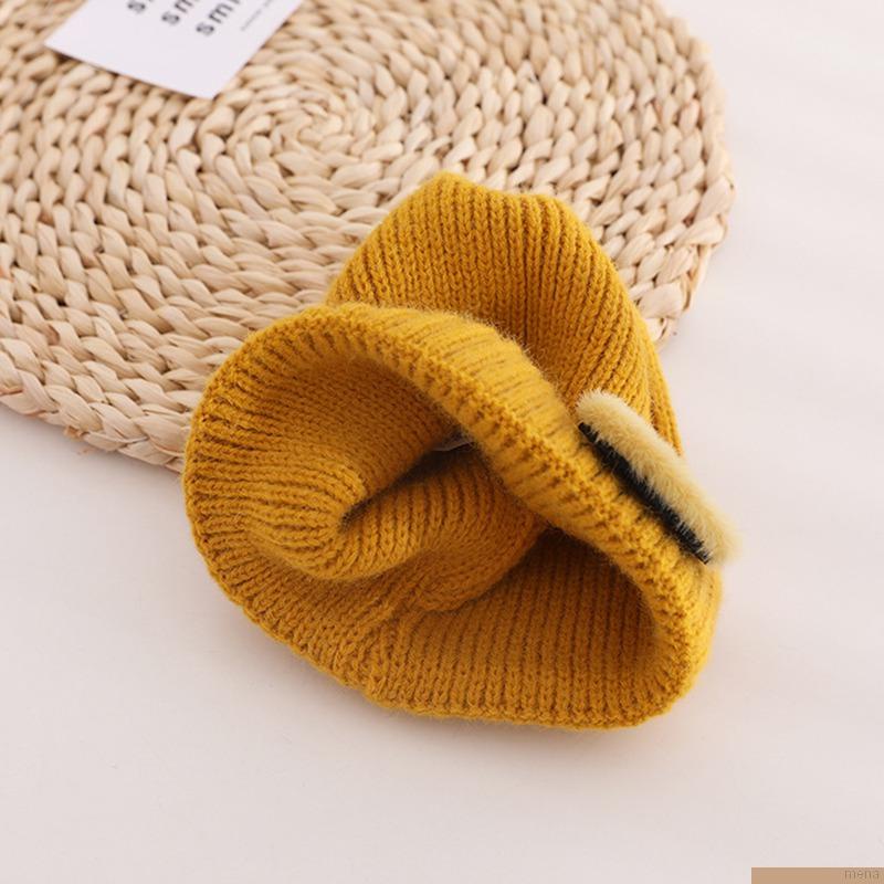 Mũ dệt kim màu sắc kẹo ngọt giữ ấm mùa đông phong cách hàn quốc cho bé