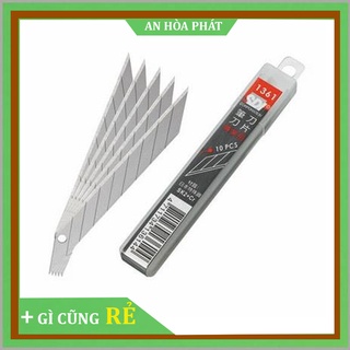 Hộp 10 lưỡi dao trổ SDI nhỏ, to. Lưỡi dao rọc giấy hợp kim