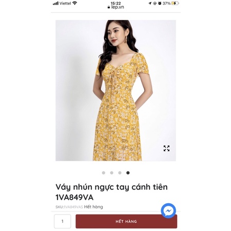 Váy nhún ngực tay cánh tiên Lep' - Size M