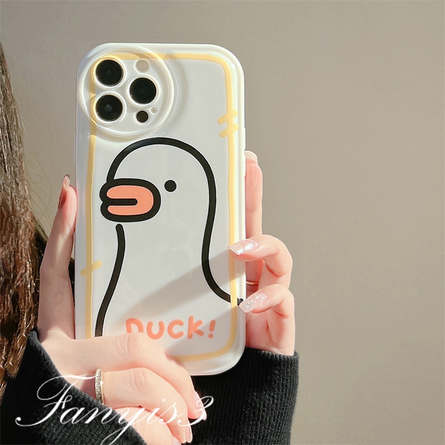 Ốp Điện Thoại Mềm Đệm Khí In Hình Vịt Dễ Thương Cho iPhone 14 13 12 11 Pro Max X XR Xs Max 8 7 6 6s Plus SE 2020