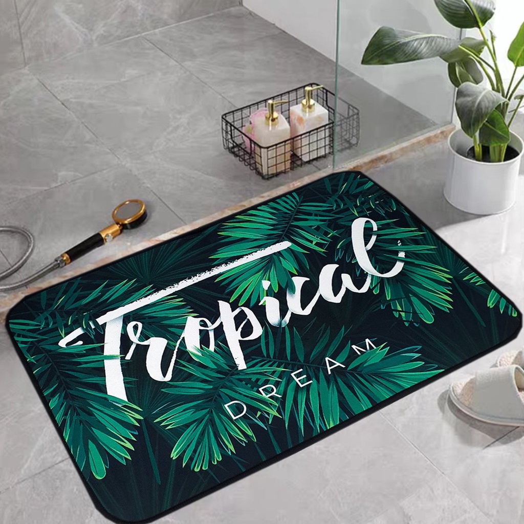 Thảm chùi chân, thảm lau chân bọt biển thấm nước chống trơn trượt kích thước 60x40cm 12mm siêu bền