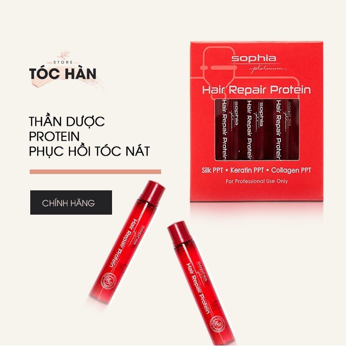 Ống protein sophia hấp ủ phục hồi tóc nát, tóc hư tổn hiệu quả Hàn Quốc 13ml/ống