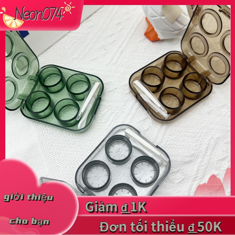 [Hàng mới về] Hộp bảo quản kính áp tròng bằng nhựa trong suốt di động tiện dụng cho nữ