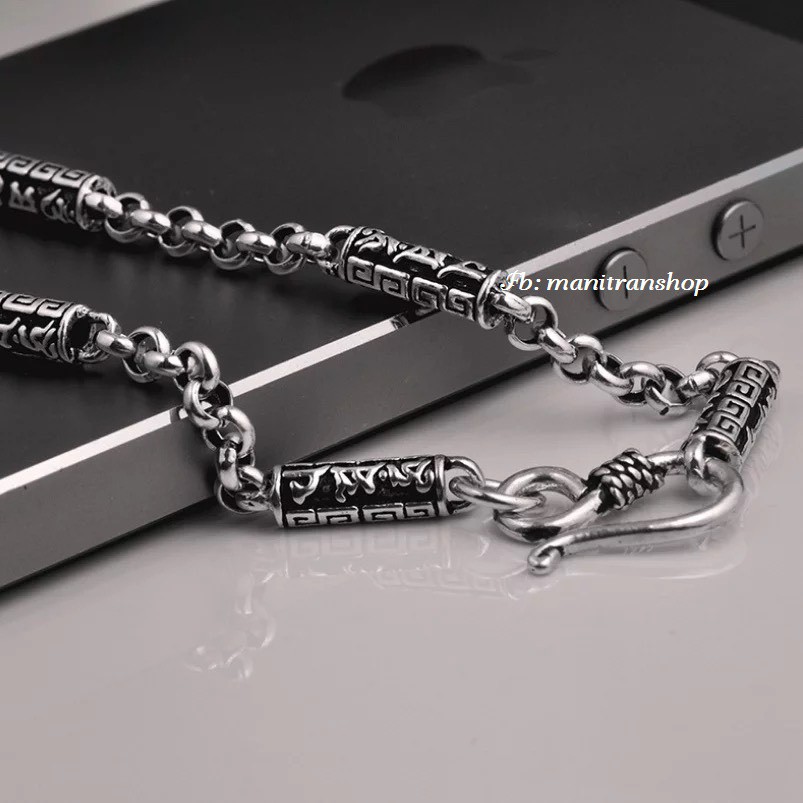 Dây Chuyền Bạc Thái Lục Tự Chân Ngôn Om mani padme hum