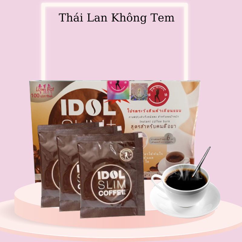 Cà Phê Giảm Cân Idol Slim+ X2 Thái Lan - Hộp 10 gói Chính Hãng