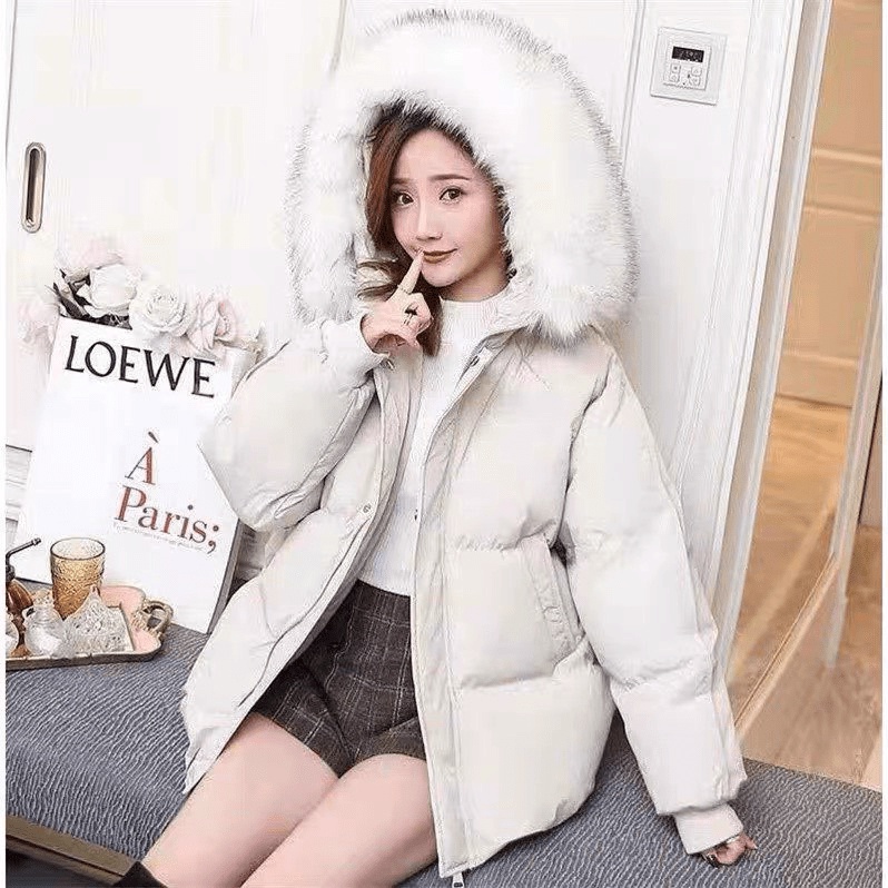 Áo Khoác Phao Nữ Nón Lông ULzzang Hàn Quốc Mũ Lông Nón Có Thể Tháo Rời Mặc Vừa Xinh Vừa Ấm