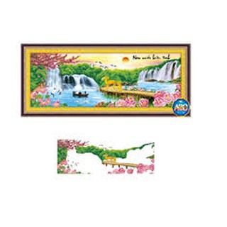 Tranh đính đá non nước hữu tình df320 120*49