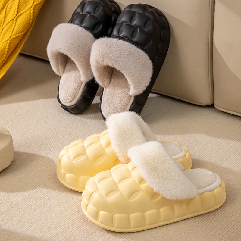 Dép Cotton Đi Trong Nhà Đế Dày Có Thể Tháo Rời Họa Tiết Hoạt Hình Phong Cách Mới Cho Nữ