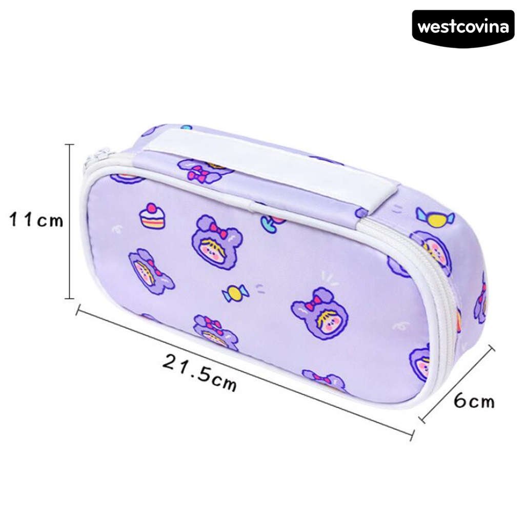 [Hot]✍Túi Đựng Bút Chì Bằng Polyester Sức Chứa Lớn Có Tay Cầm