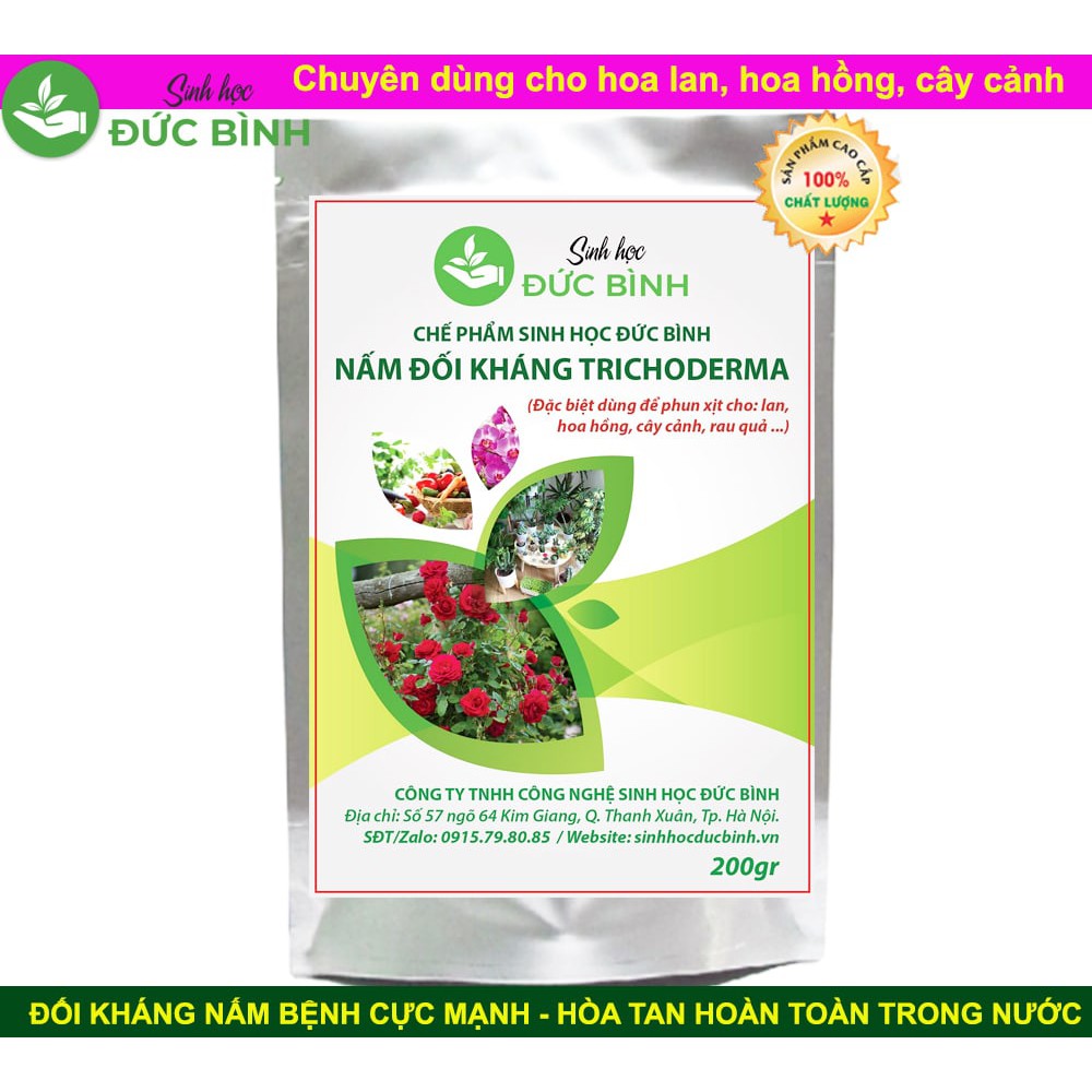 NẤM ĐỐI KHÁNG TRICHODERMA DẠNG BỘT HÒA TAN TRONG NƯỚC TƯỚI LAN VÀ HOA HỒNG, RAU QUẢ, CÂY CẢNH