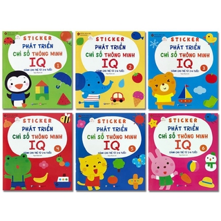Sách - Sticker Phát triển chỉ số thông minh IQ dành cho trẻ 2-6 tuổi (Combo 6 cuốn)