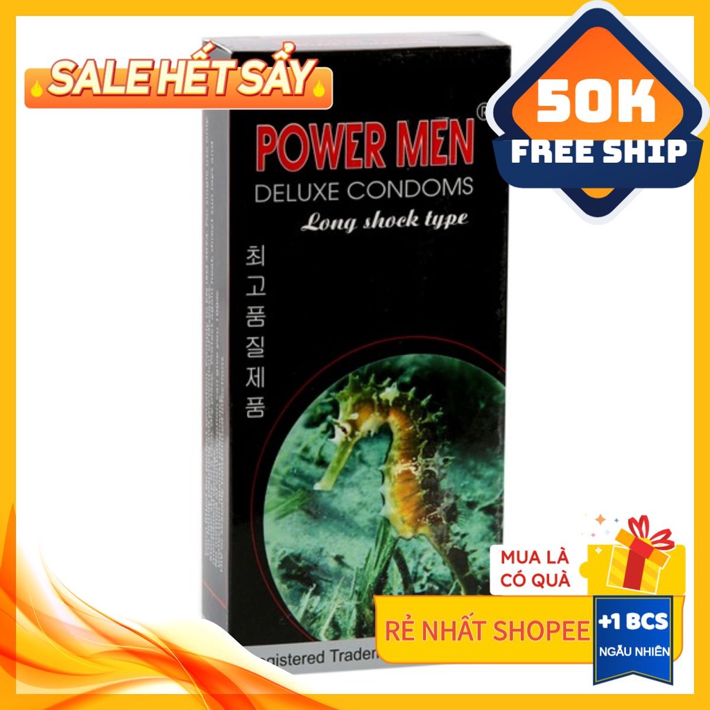 POWER MEN CÁ NGỰA BAO CAO SU HỘP 12 CHIẾC CHỐNG XT SỚM