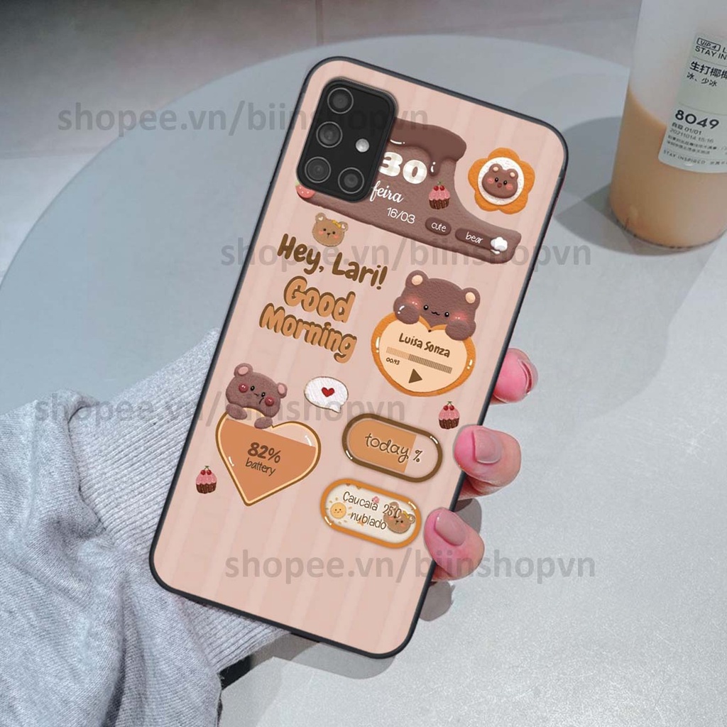 Ốp Samsung M51 in 3D icon gấu nổi siêu xinh, siêu đáng yêu, cá tính phong cách