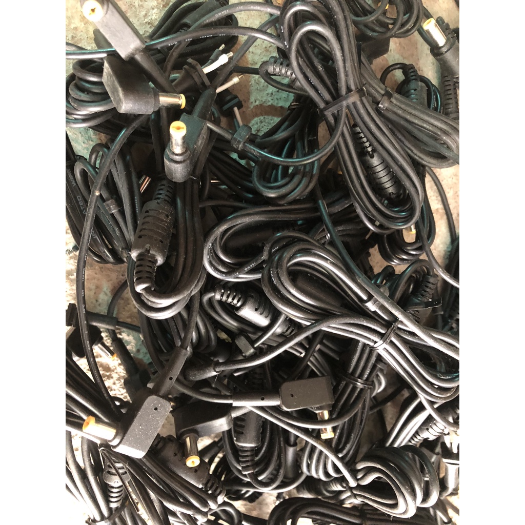 Jack Cắm Nguồn DC Đực 5521 Hàn Dây Cong L Kim 2.1mm liền dây dài 172mm có cục chống nhiễu