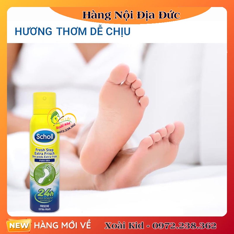 Xịt khử mùi hôi chân và giày Scholl – Nội địa Đức Đủ Bill