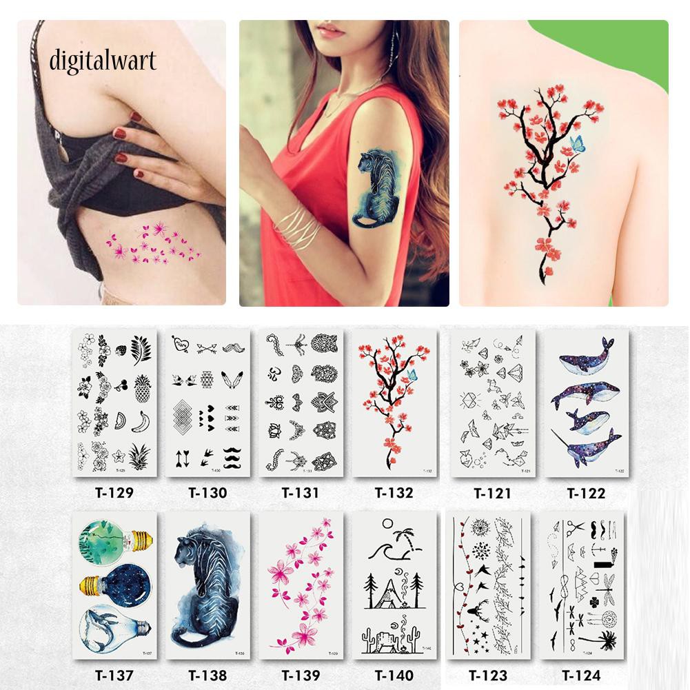 Miếng dán hình xăm hoa dễ thương chống nước