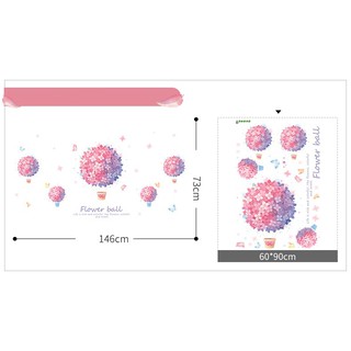 decal dán tường chậu tú cầu