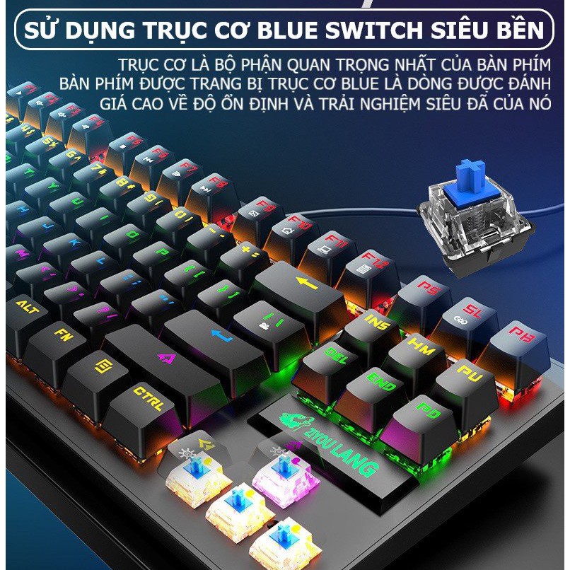 Bàn Phím Cơ Máy Tính Crack K2 PRO Led RGB 10 Chế Độ Khác Nhau, Chơi Game Dùng Văn Phòng Cực Đã