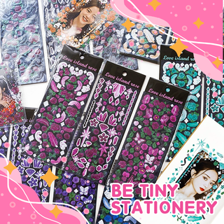 Sticker trang trí toploader set 3 tấm love island rose betiny stationery