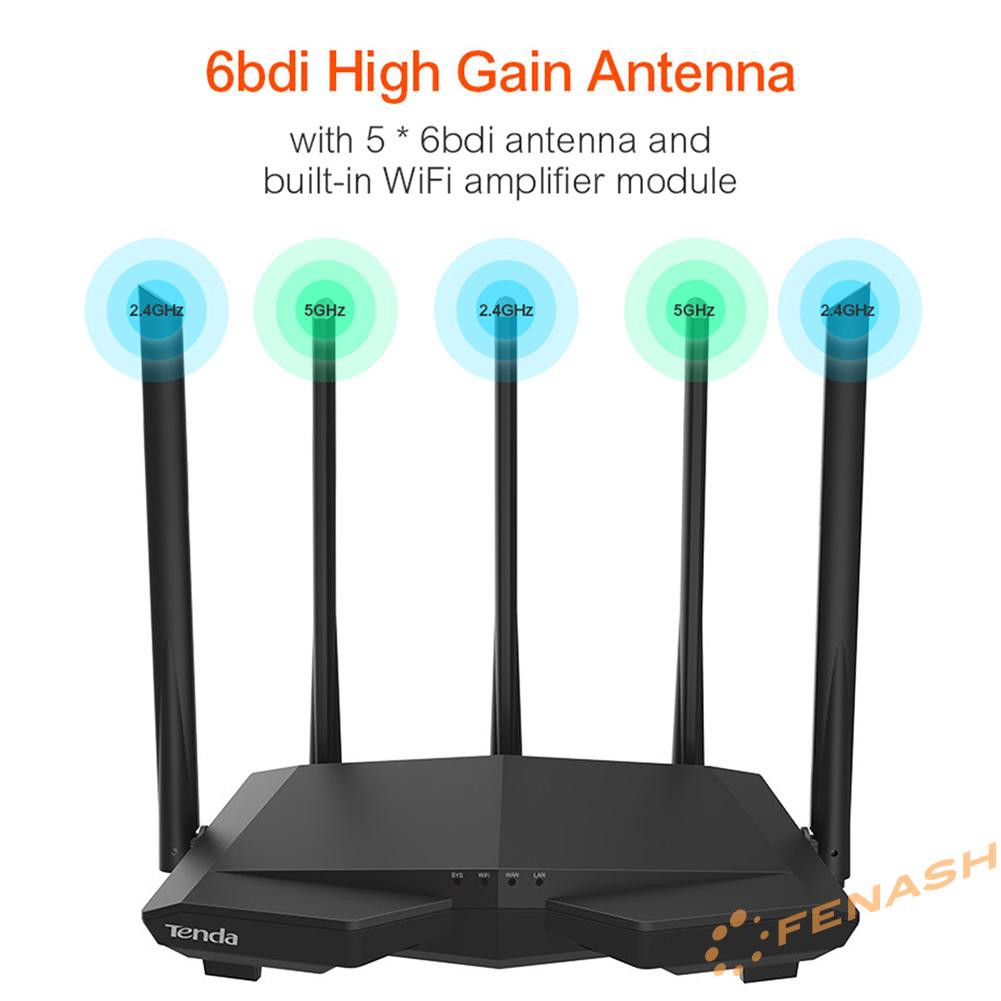 Bộ Phát Wifi Không Dây Tenda Ac7 1200m 2.4 + 5ghz Với 5 Ăng Ten