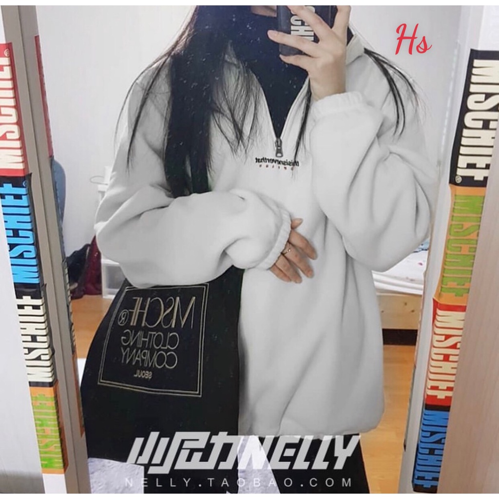 Áo sweater nỉ trắng, áo sweater lông thêu chữ Tharsheveristhis mã 593 | BigBuy360 - bigbuy360.vn