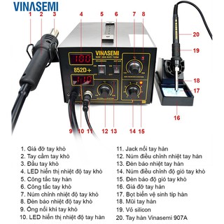 Vinasemi 852D+ Máy Hàn Khò 720W