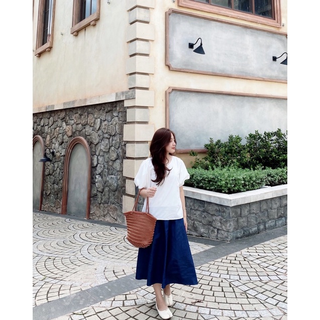 Chân váy denim form xoè thiết kế Ma Vie