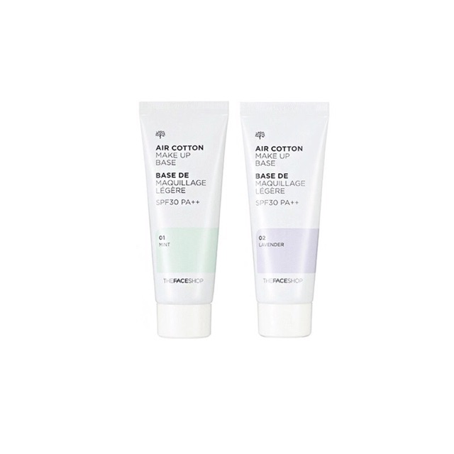 Kem lót kiềm dầu và hiệu chỉnh tông da The Face Shop Air Cotton Makeup Base SPF30 PA++ TFS 40ml | BigBuy360 - bigbuy360.vn