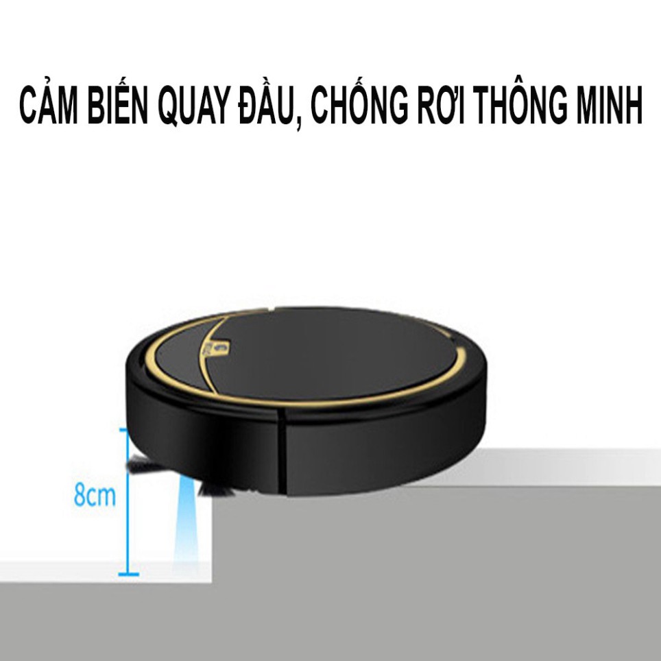 Robot Hút Bụi, Robot Hút Bụi Lau Nhà,  Công Suất Hút Cực Mạnh, Cảm Biến Chống Rơi Thông Minh, Khay Đựng Nươc Lớn_RS300