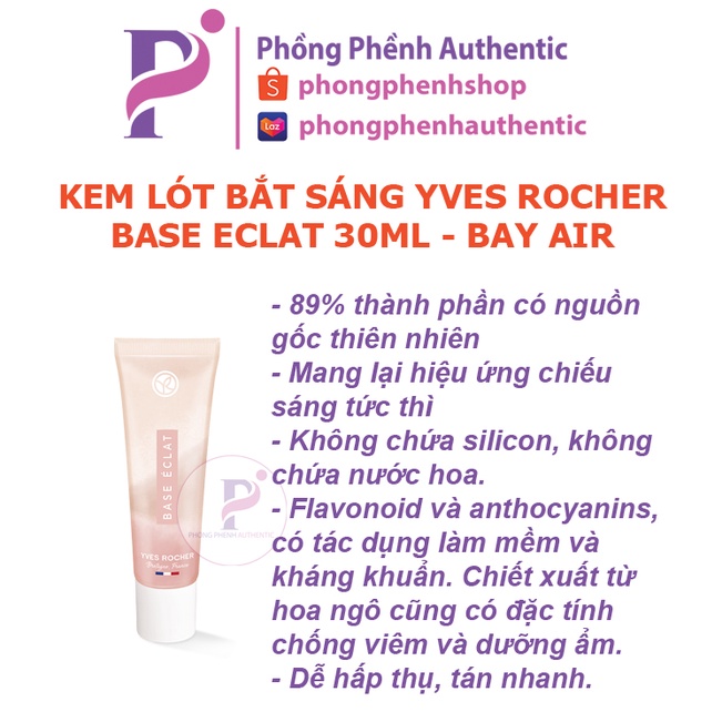 KEM LÓT BẮT SÁNG YVES ROCHER BASE ÉCLAT ILLUMINATING PRIMER 30ML