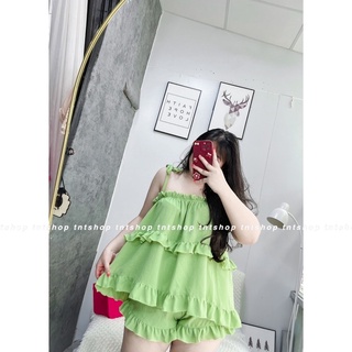SET BỘ ĐŨI 2 TẦNG THẮT NƠ [ TNT Shop Bigsize 60kg - 90kg ]