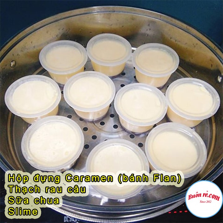 Set 10 Hộp nhựa làm Caramen tại nhà hình tròn có nắp – Hộp làm bánh Flan Buôn Rẻ 01171