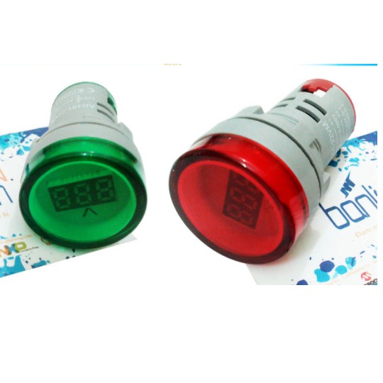 Đèn Led Báo Dòng AC30-500V, Đồng Hồ Đo Vôn AC30-500V AD16-30500B Xanh, Đỏ